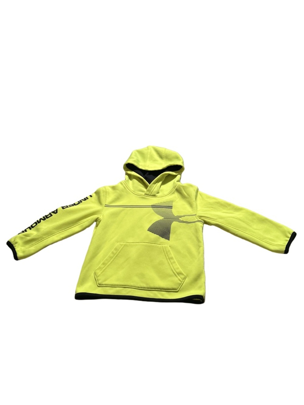 Under Armour Boys' Neon Yellow Pullover Hoodie with Logo Size 3T